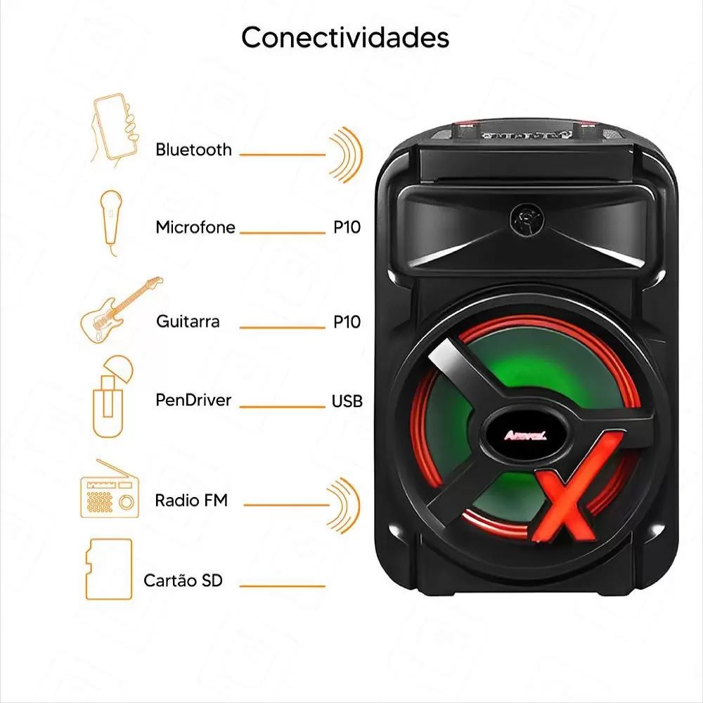 CAIXA AMPLIFICADA ACA 251 250W AMVOX BIVOLT - QCompra